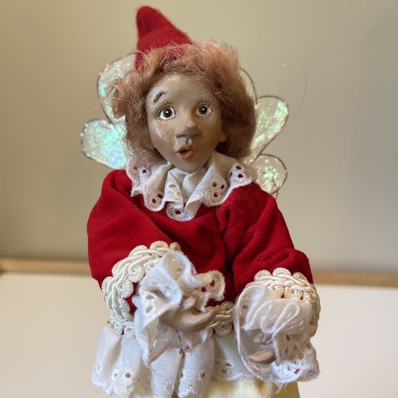 Mark Roberts Christmas Fairy Santa Elf Red Silly Jester Joker Outfit 9" Ornament - Picture 2 of 7